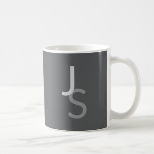 Mug Initiales superposées modernes monogrammes Gris