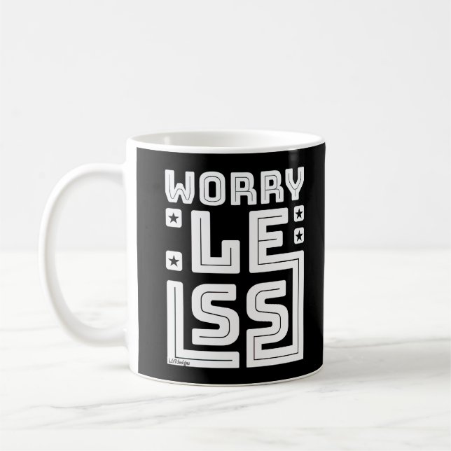 Mug INQUIÉTER MOINS de motivation et d'inspiration (Gauche)