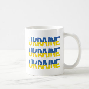 Mug Inscription Ukraine en bleu et jaune