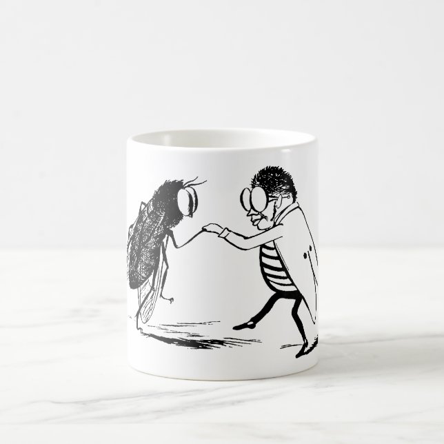 Mug Insectes vintage dansant; mouche diptère (Centre)