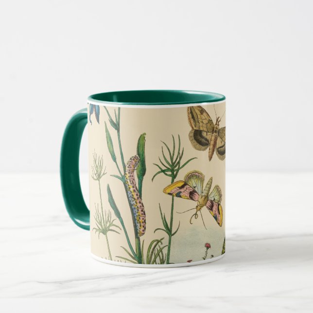 Mug Insectes vintages, Papillons, Caterpillar (Devant gauche)