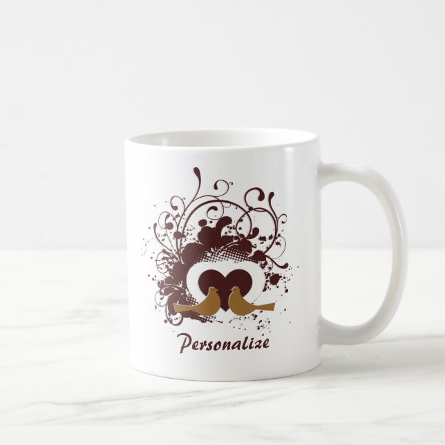 Mug Inséparables Brown toscans avec nom (Droite)