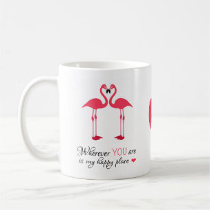 Mug Inséparables heureux Famingos rose d'endroit