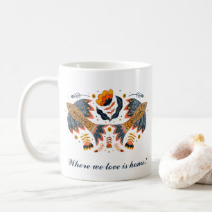 Mug Inséparables Scandinaves Folk Art Saint Valentin