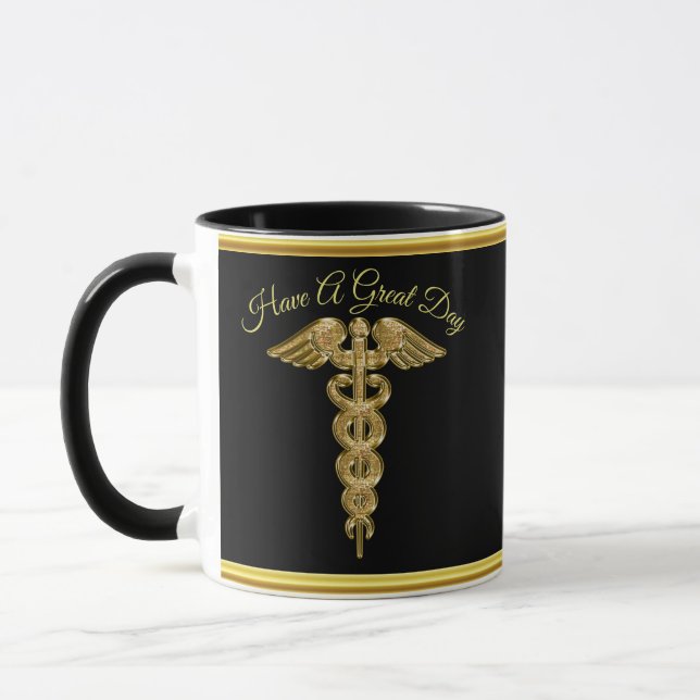 Mug Insigne d'alerte médicale de feuille d'or (Gauche)