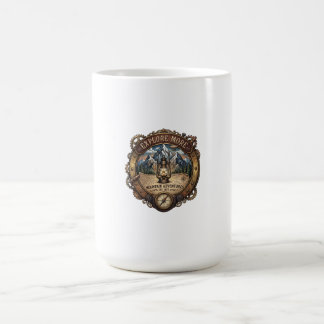Mug Insigne de montagne Steampunk avec lanterne et car