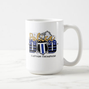 Mug Insigne de police personnalisé Ligne bleue