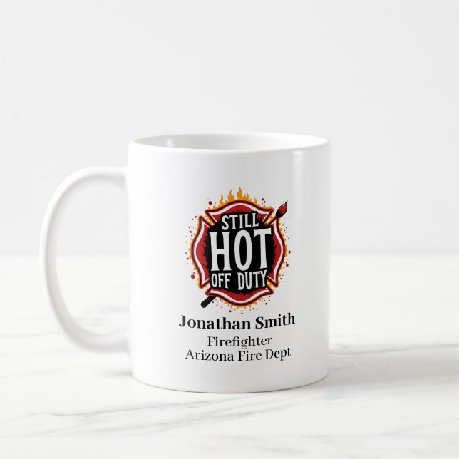 Mug Insigne de pompier unique en Croix de Malte rouge (Gauche)