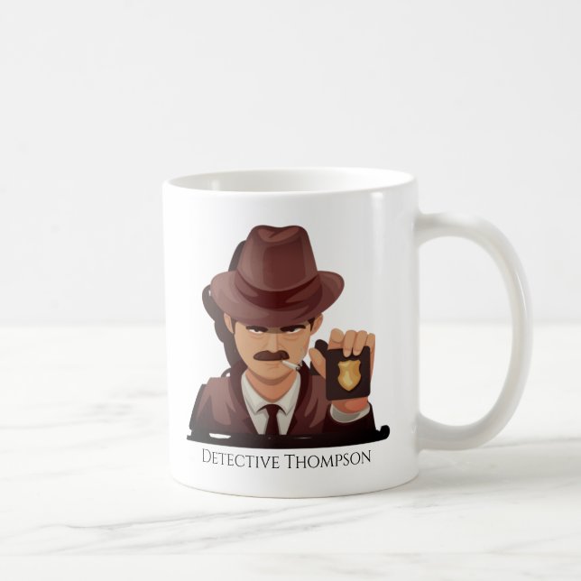 Mug Inspecteur personnalisé avec insigne de café (Droite)