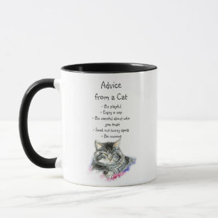 Mug Inspiration Anniversaire Conseil d'un chat Fun Ani