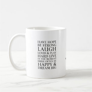 Mug Inspiration Ayez Espoir Citation Noire & Blanc