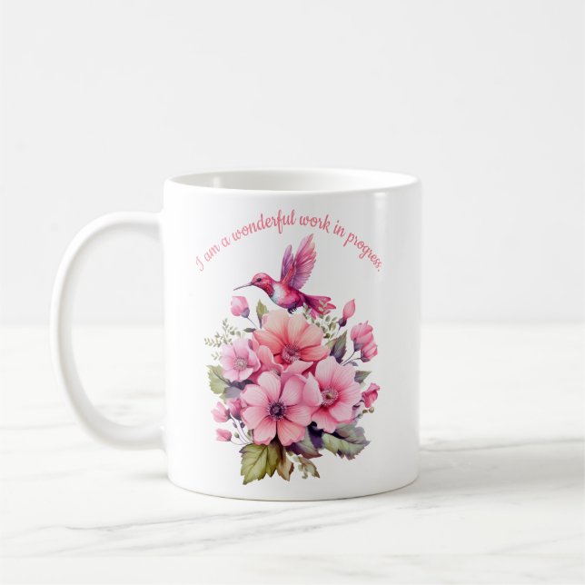 Mug inspiration de fleurs et d'oiseaux (Gauche)