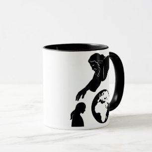 Mug Inspiration Dieu atteindre la Terre Minimaliste