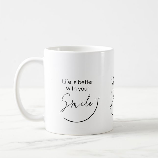 Mug Inspirational Minimalist Typography Quote Gift (Gauche)