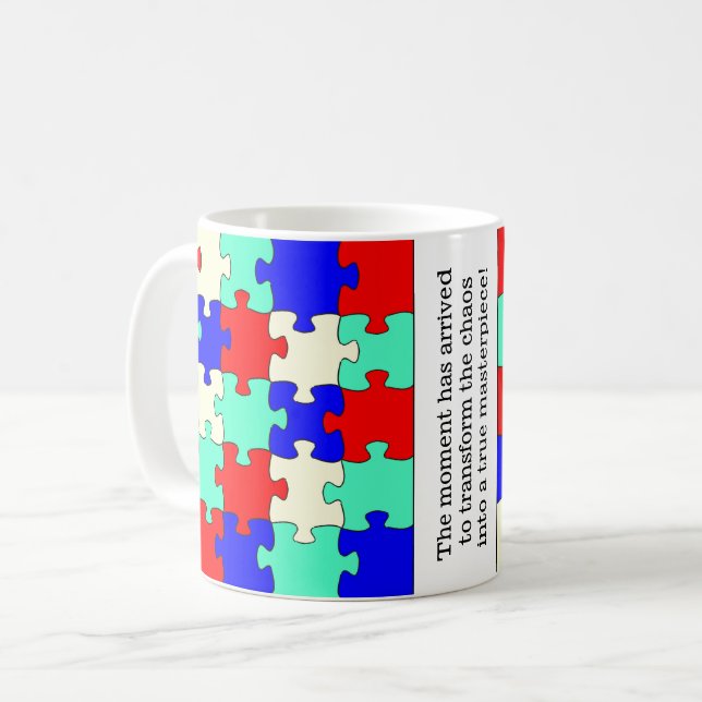 Mug Inspirationnel, Coloré Jigsaw Puzzle Pièces (Devant gauche)