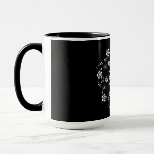 Mug Inspirationnel Moderne mandala de fleur spirale (Gauche)