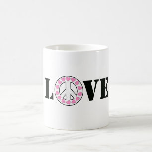 Mug Inspirationnel Pink Love Coeurs de paix