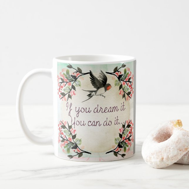 Mug Inspirationnel Si Vous Rêvez L'Aquarelle (Avec donut)