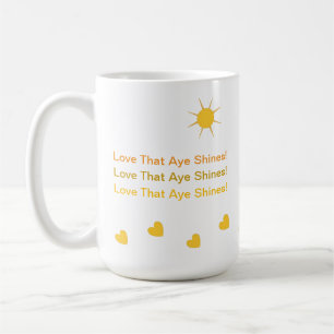 Mug Inspirationnel Soleil Lumineux Coeurs et Amour, Ja