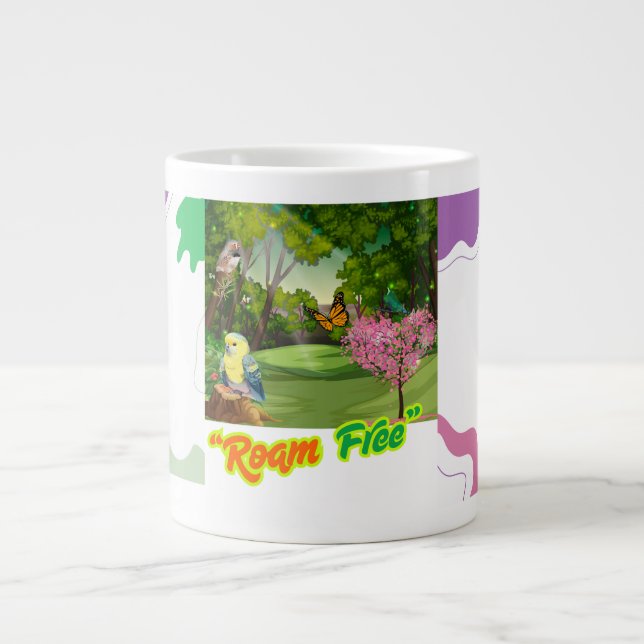 Mug Inspirationnelle "Roam Free" - Aventure. (Devant)