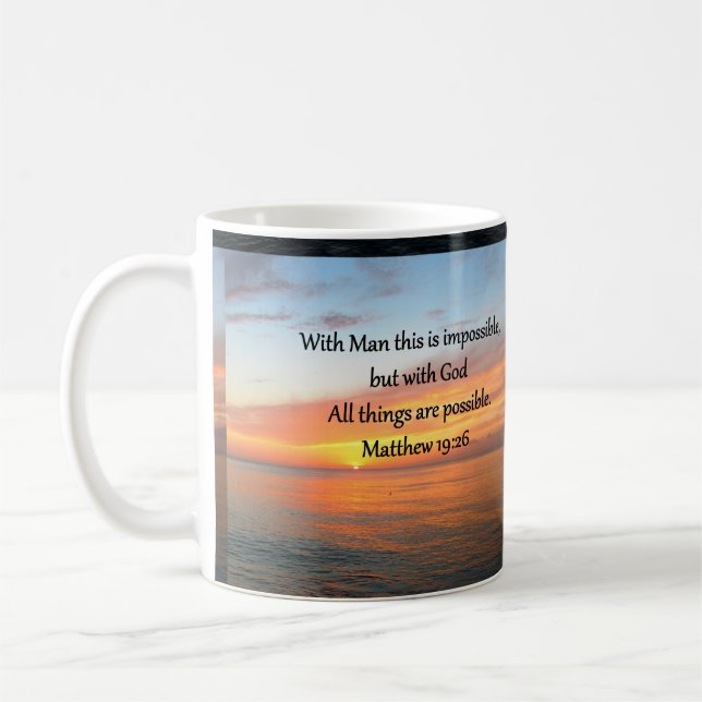 MUG INSPIRING MATTHEW 19:26 CONCEPTION DU SOLEIL (Gauche)