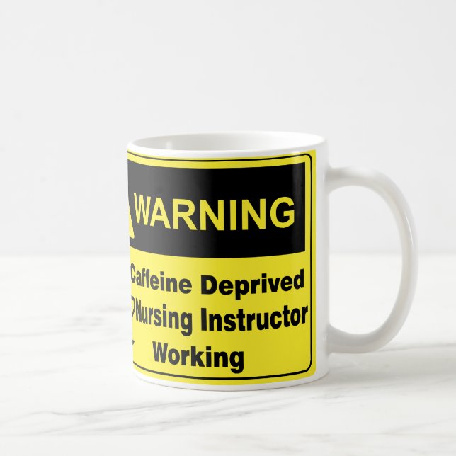 Mug Instructeur d'avertissement de soins de caféine (Droite)