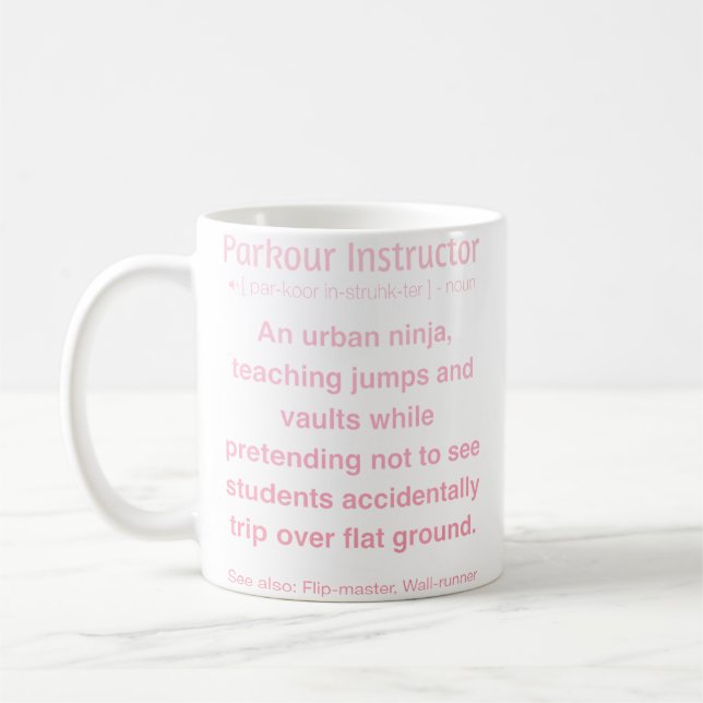 Mug Instructeur de Parkour Drôle (Gauche)