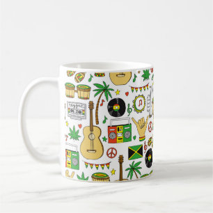 Mug Instruments de musique motif sans faille. Reggae
