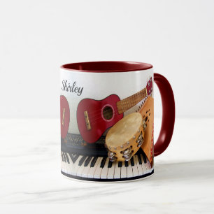 Mug Instruments de musique personnalisés Texte personn