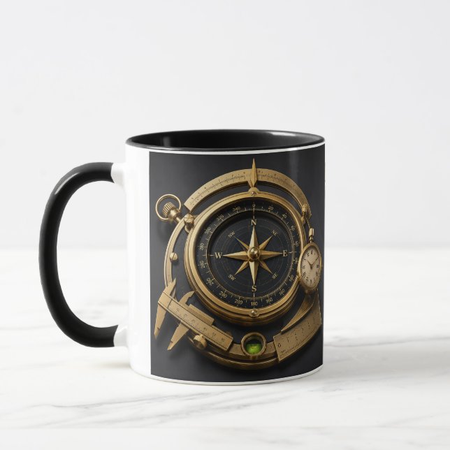 Mug Instruments de navigation compas maritime vintage  (Gauche)