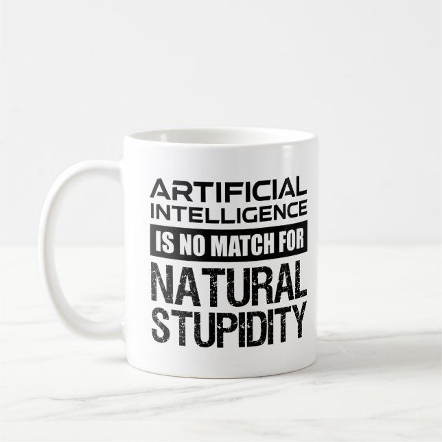 Mug Intelligence Artificielle Stupidité Naturelle Drôl (Gauche)