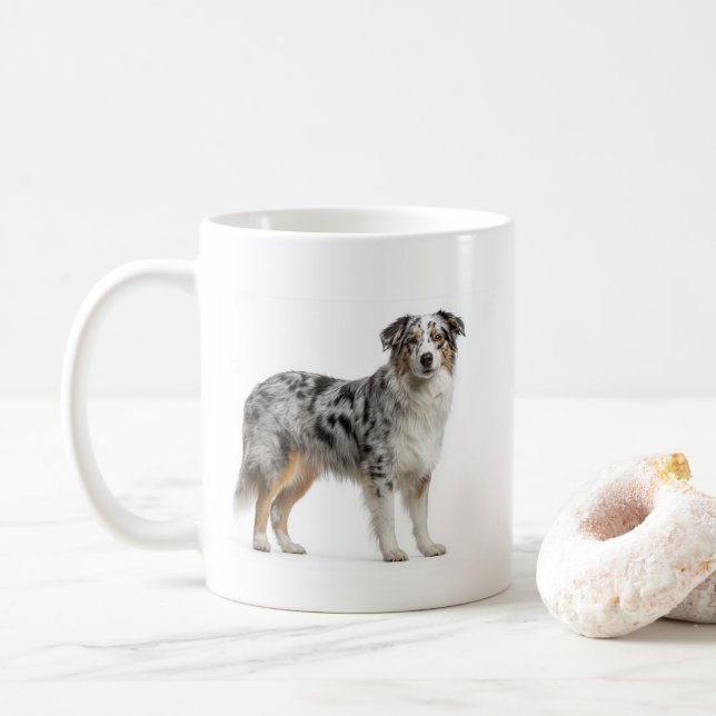 Mug Intelligence du Berger Australien Blue Merle (Avec donut)