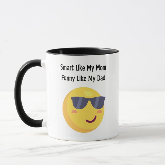 Mug Intelligente comme maman, drôle comme papa (Gauche)