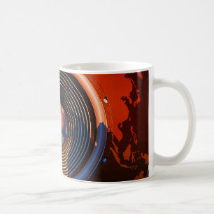 Mug Interlocuteur de musique sur une carte du monde