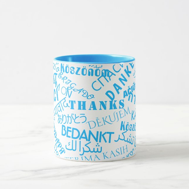 Mug International multilingue - Merci - Personnalisé (Centre)
