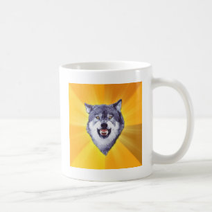 Mug Internet animal Meme de conseil de loup de courage