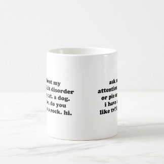 Mug Interrogez-moi au sujet de mon ou tarte de manque
