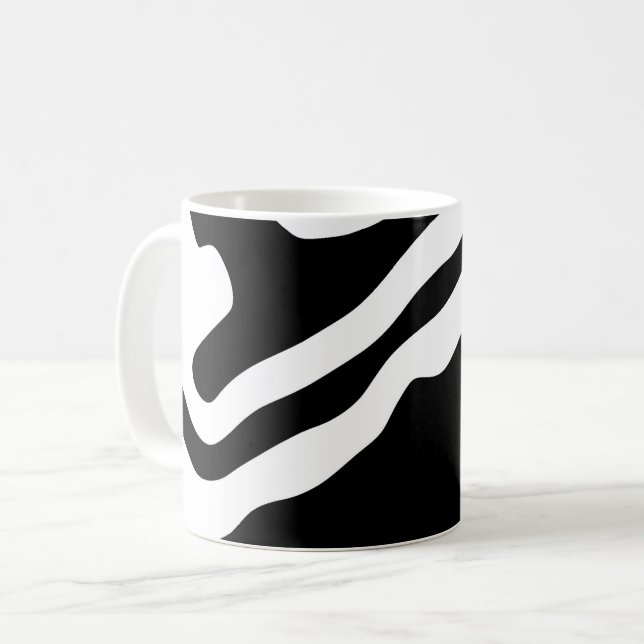 Mug Into Deep : Abstrait noir & blanc (Devant gauche)