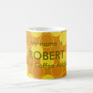 Mug intoxiqué orange et Brown de café de cercles