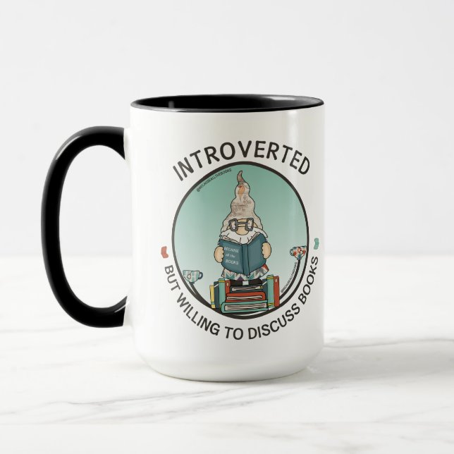 Mug Introverted Mais Prêt À Discuter Des Livres (Gauche)