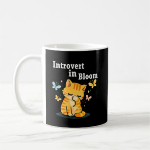 Mug Introverti en fleurs Mignon chat - Esthétique Intr
