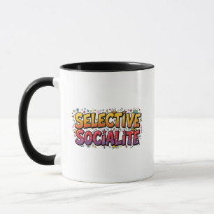 Mug Introverti humoristique sélectif Rétro Bandit Soci