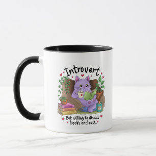 Mug Introverti mais prêt à discuter de livres et de ch