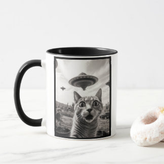 Mug Invasion d'aliens de selfie de chat 