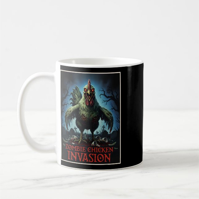 Mug Invasion de poulets zombies Horreur de ferme de mo (Gauche)
