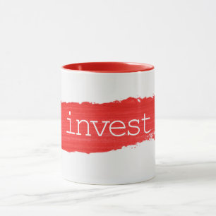 Mug INVESTIR Du Texte Sur La Musique De Peinture Rouge