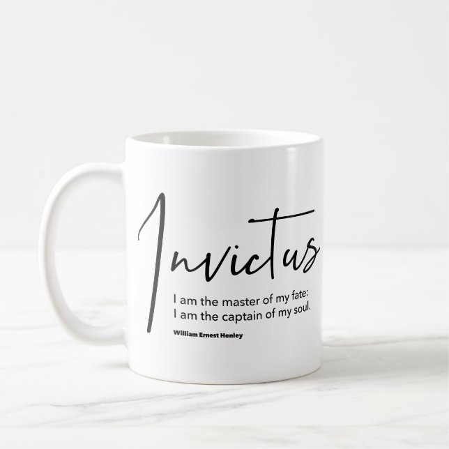 Mug Invictus Poem - Je suis le Maître de mon destin (Gauche)