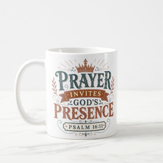 Mug Invitation à la présence de Dieu Citation chrétien (Gauche)