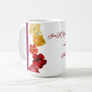 Mug Invitation de Fête de Mariage Florale, Fête de Mar