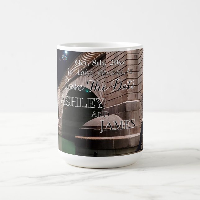 Mug Invitation de sauvegarde du pont de Londres, date  (Centre)